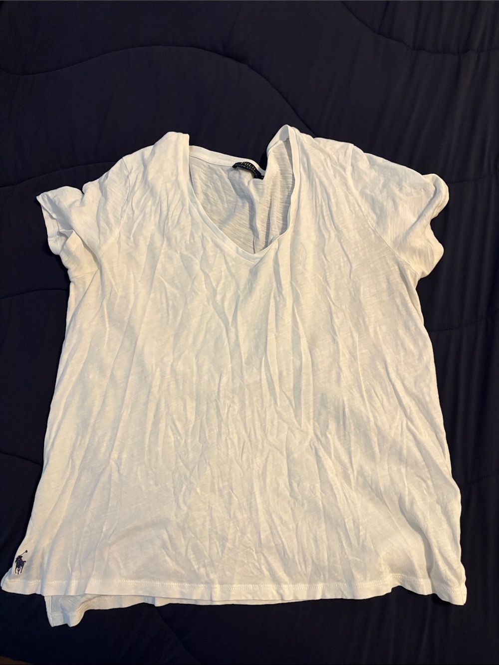Ralph Lauren White V-Neck Short Sleeve Tee